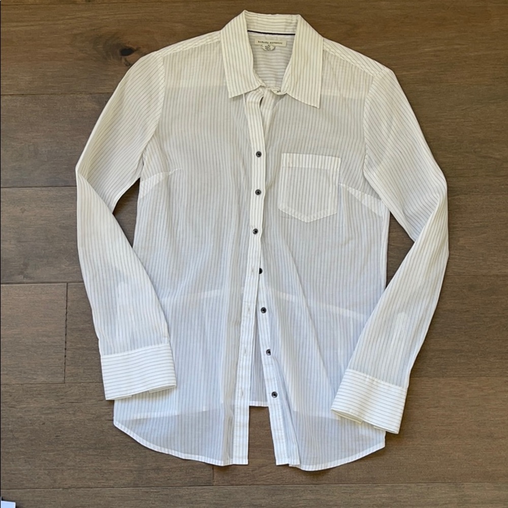 *3 for $20* pinstriped banana republic button up